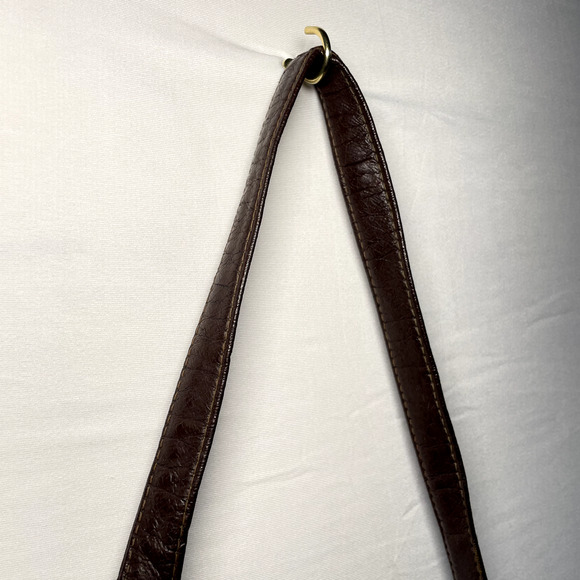 Vintage Chenille Corduroy Crossbody Purse Lock Buckle Leather Mod Retro Mob Wife - Picture 11 of 16